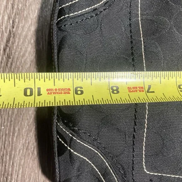 Coach Black Signature Shoulder Bag Canvas Leather Straps - Picture 5 of 11